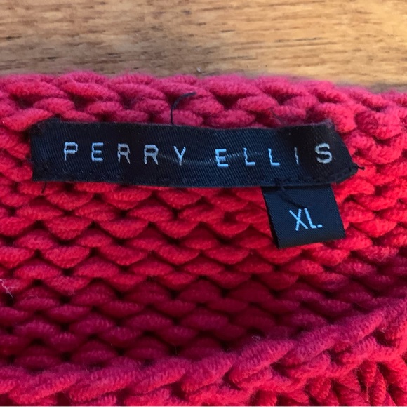 Perry Ellis Red Knitted Sweater Size XL - Picture 3 of 6